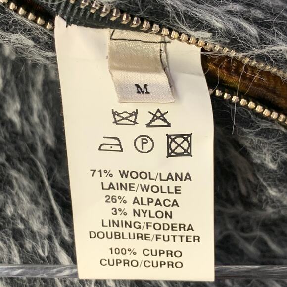 PAUL SMITH Size M Grey White Textured Wool Blend Peak Lapel Coat - Picture 8 of 9